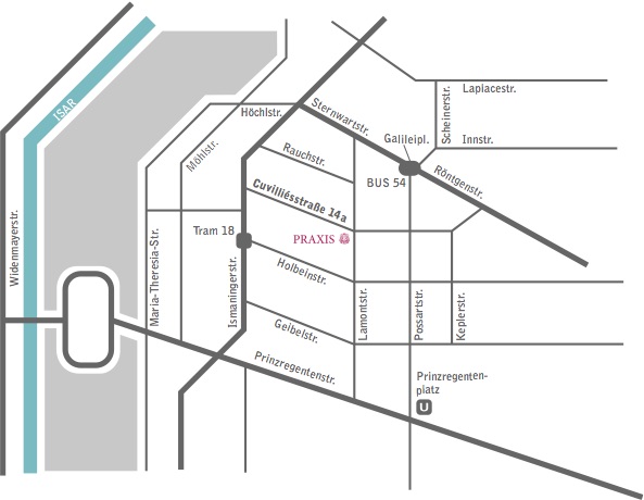 Anfahrstplan Bogenhausen A0 - Anfahrt